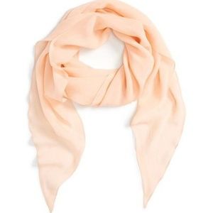 BRAND NEW MCM Pale Peach Solid Logo Silk Scarf
